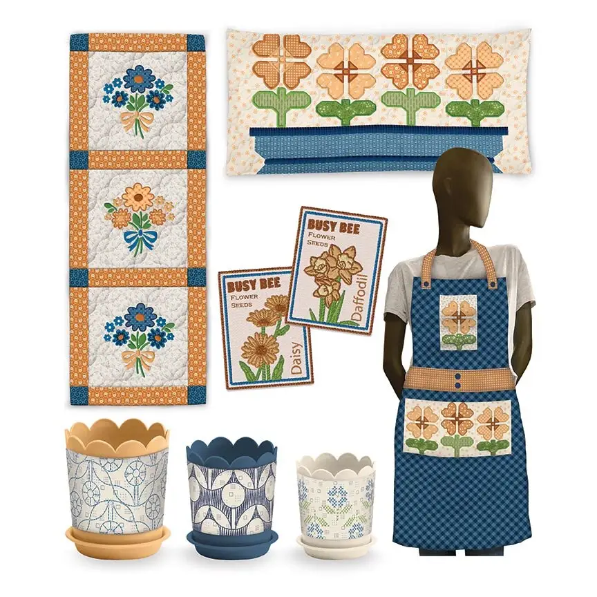 Riley Blake Machine Embroiery USB Garden Accents (ME018GDA26R1) - Sewingmachinesplus.com