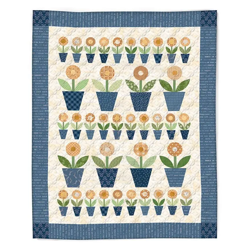 Riley Blake Machine Embroidery Potted Daisy Quilt USB (ME018PDQ26R1)