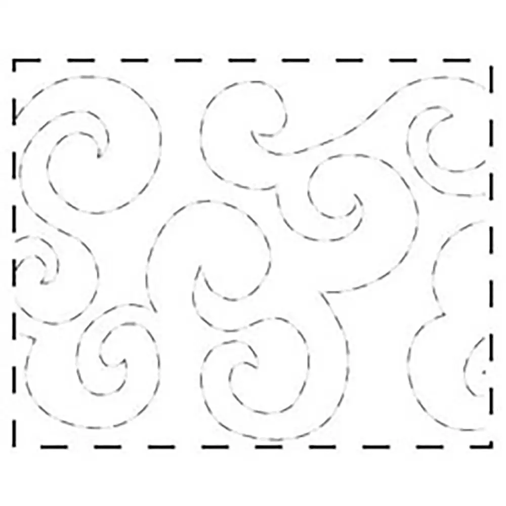Waves pantograph quilting pattern, 9.25in x 26ft, swirly wave design.