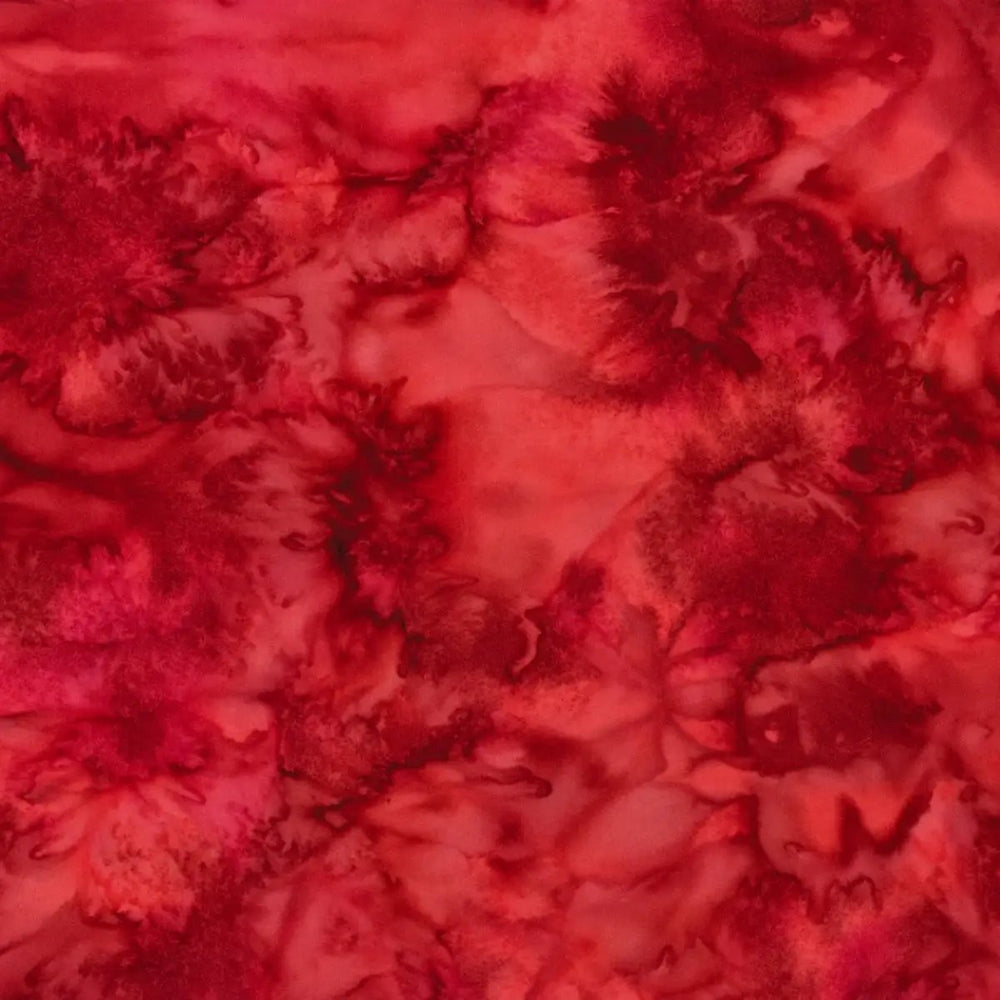 Hoffman 1895 Bali Watercolors Red Velvet 1895-568 red cotton batik quilting fabric