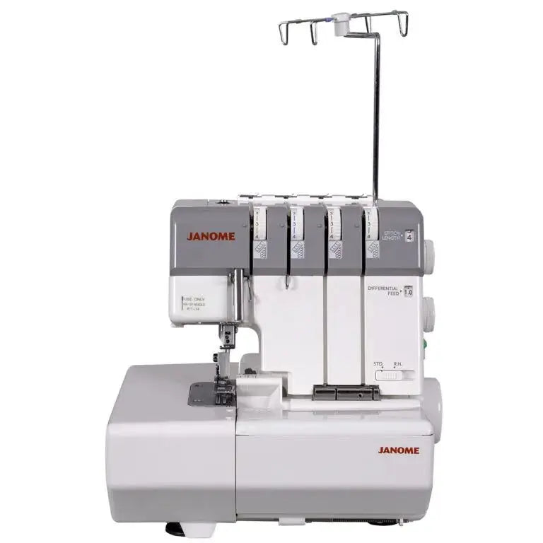 Janome MyLock 654D serger with gray body and four-thread setup