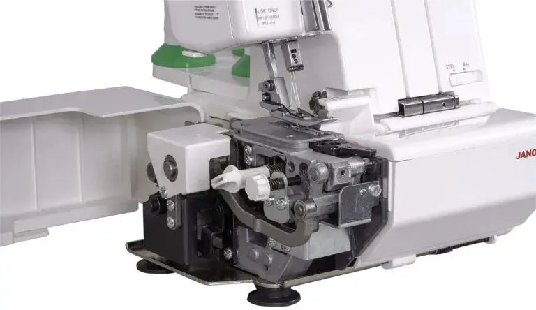Janome MyLock 654D Sailing Line Serger; white machine with green accents