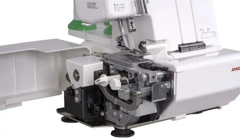 Janome MyLock 654D Sailing Line Serger; white machine with green accents