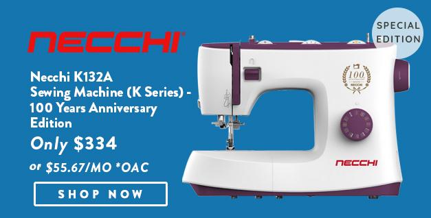 Necchi K132A Banner with offer details