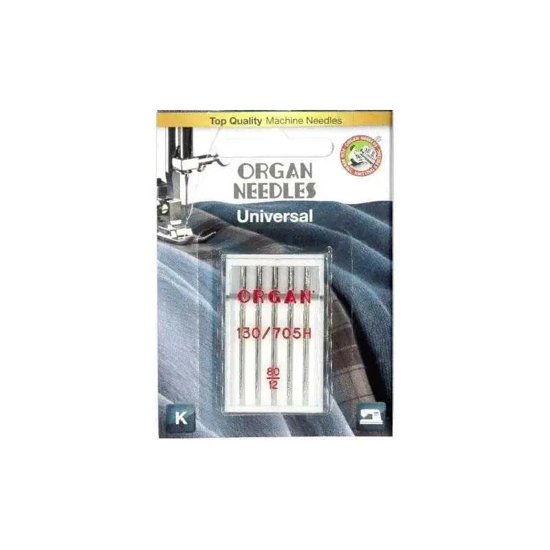 Organ universal sewing machine needles, 5-pack, size 80/12