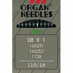 Organ - DBx1, 16x257, 16x231 Industrial Needles Size 110/18 (10pk)