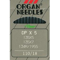Organ Industrial Needles System DPx5 135x5 and 135x7 - 10pk Size 110/18