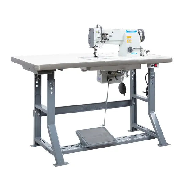 Consew Premier 2339RB double-needle sewing machine with assembled table and servo motor