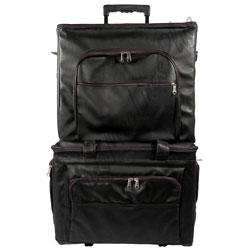 Black Leather - like Embroidery Machine Bag and Trolley Set P78009 - Sewingmachinesplus.com