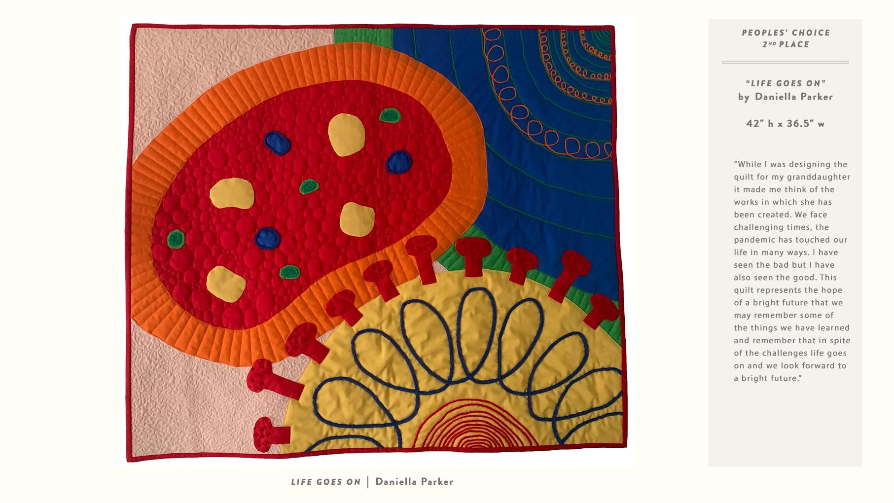Colorful artwork with a some text on the right side
