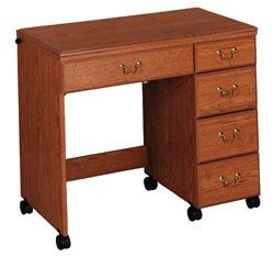 Perfexion PXD350 Oak 4 - drawer Sewing Desk - Sewingmachinesplus.com
