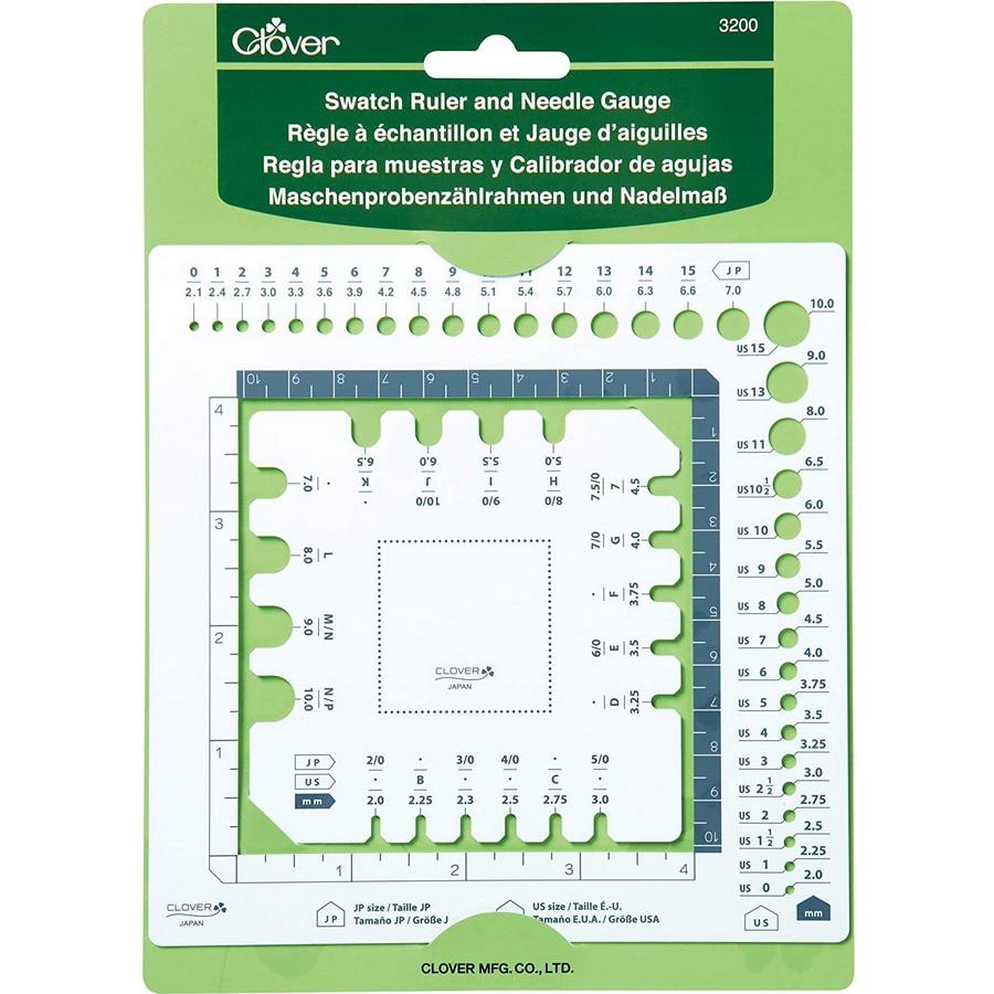 Clover Swatch Ruler and Needle Gauge - Sewingmachinesplus.com
