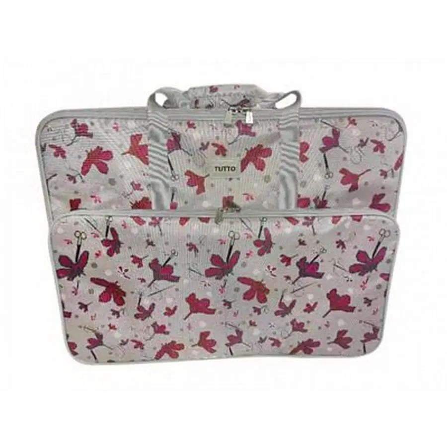 Tutto X - Large Embroidery Project Bag Daisies - Gray - Sewingmachinesplus.com