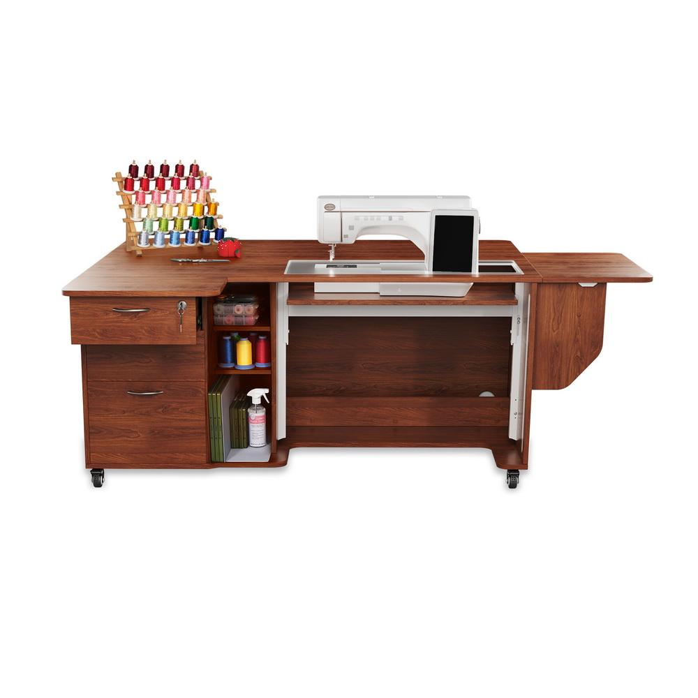 Sydney Lite XL Sewing Cabinet Hydraulic Lift, Multiple Finishes Available - Sewingmachinesplus.com