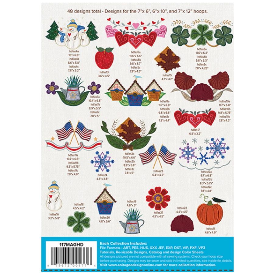 Anita Goodesign Seasonal Scarf Ends (DC) 117MAGHD