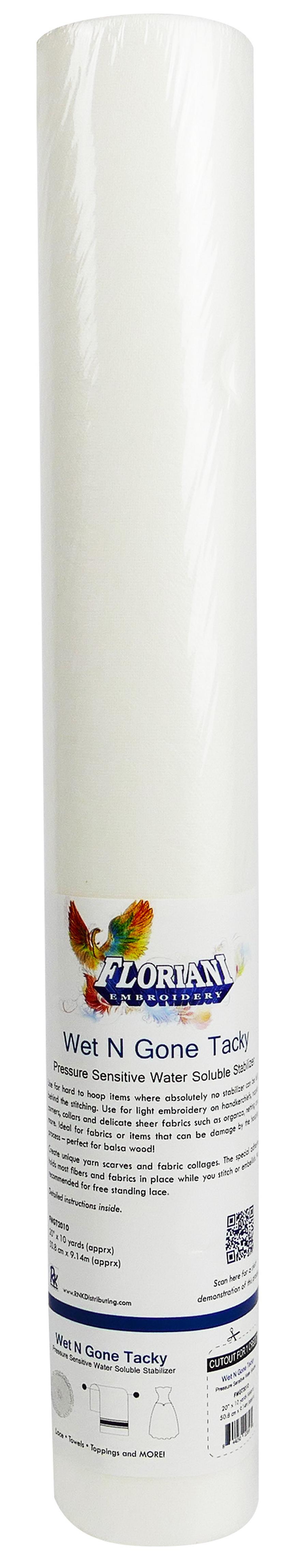 Floriani Wet N Gone Tacky Stabilizer, 20 in. x 10 yds.