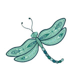 Dragonflies 2 embroidery design pack by Anita Goodesign, turquoise dragonfly motif
