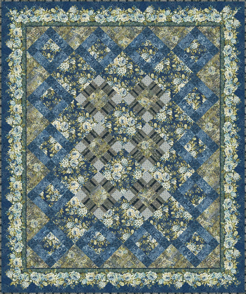 Carpet Bag Romance - Blue Quilt Kit