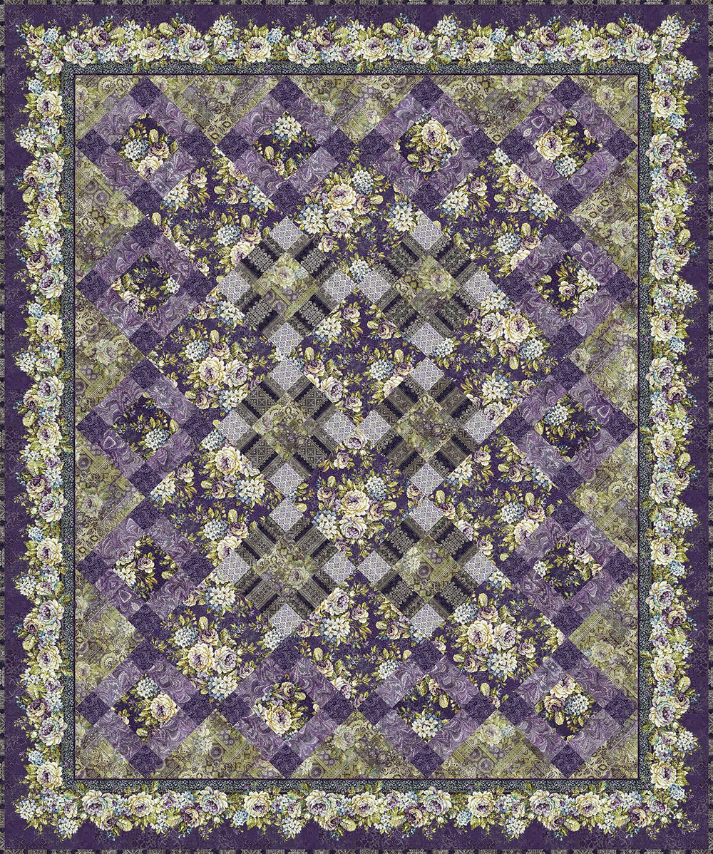 Carpet Bag Romance Quilt Shop Kit - Purple - Sewingmachinesplus.com