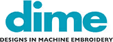 Dime logo for machine embroidery design company