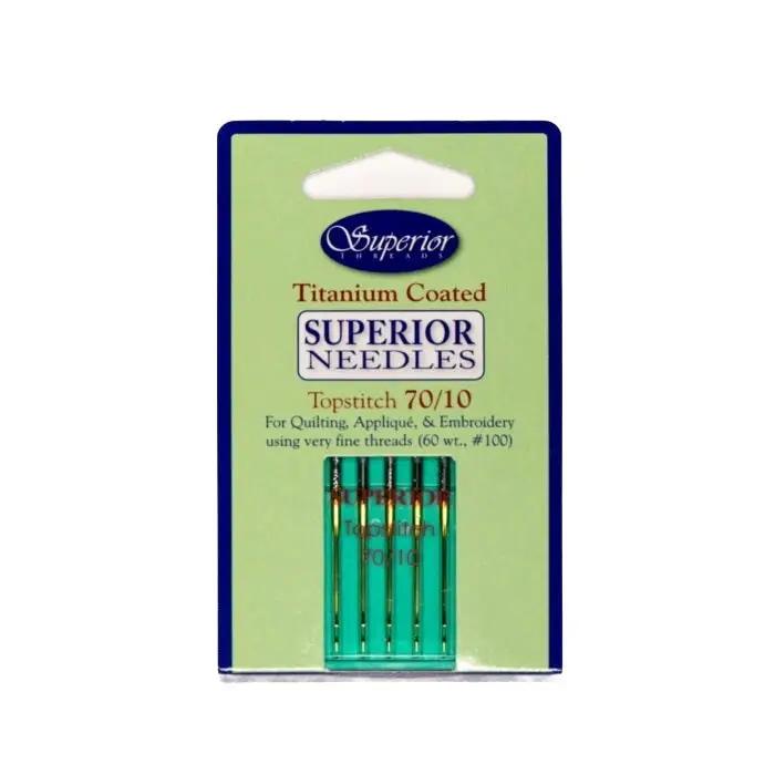 Topstitch needles 70/10, titanium coated, 5-pack, Superior Needles
