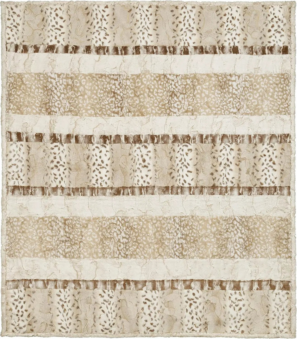 Cuddle Kit Crazy 8 Hear Me Roar Creme fabric by Shannon Fabrics in beige animal-print cuddle texture.