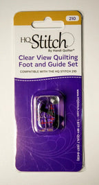 HQ Stitch Clear View Quilting Foot and Guide Set by Handi Quilter in purple packaging for sewing machines