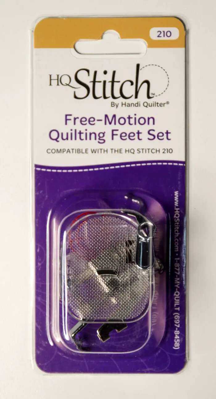 Handi Quilter HQ Stitch Free-Motion Quilting Feet Set for 210/310 in purple packaging