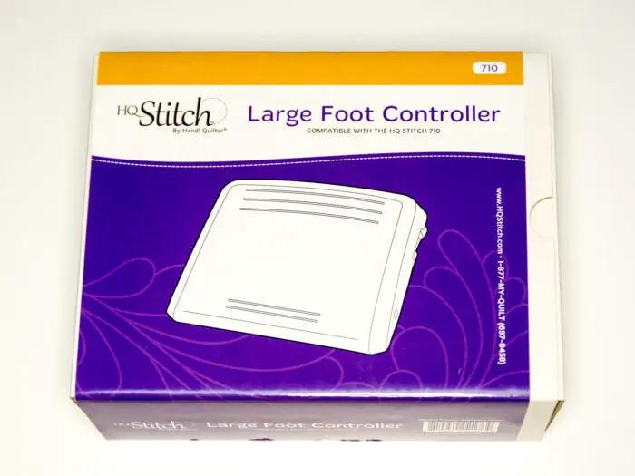 Large Foot Controller for HQ Stitch 610/710 by Handi Quilter in purple packaging
