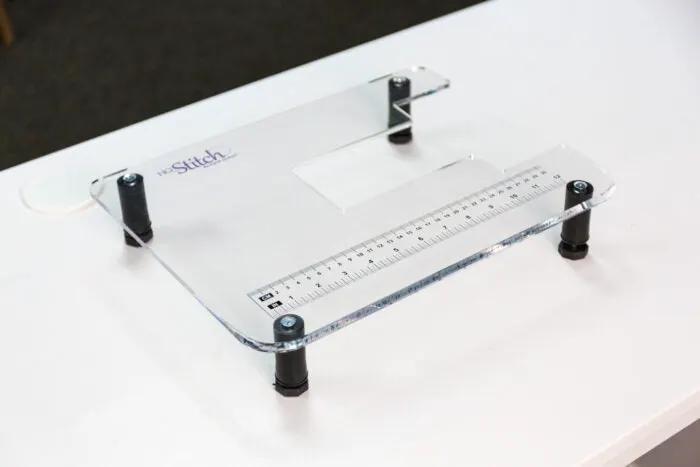 Handi Quilter HQ Stitch 210 extension table, clear acrylic with built-in ruler