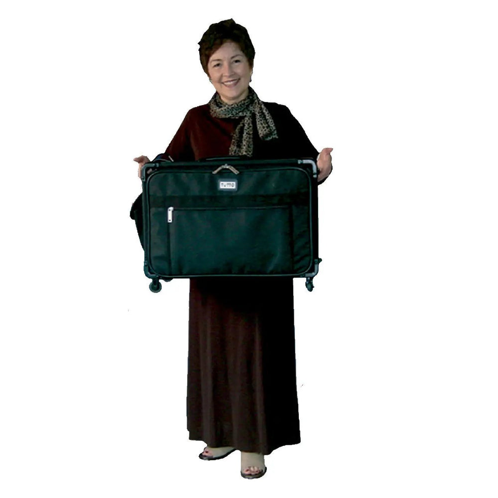 Tutto 20" Medium Machine On Wheels bag, black with front zipper pocket
