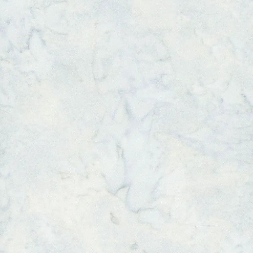 Hoffman Bali Watercolors Iceberg 1895-698 hand-dyed cotton batik fabric featuring light silver and icy blue-grey mottled tones.