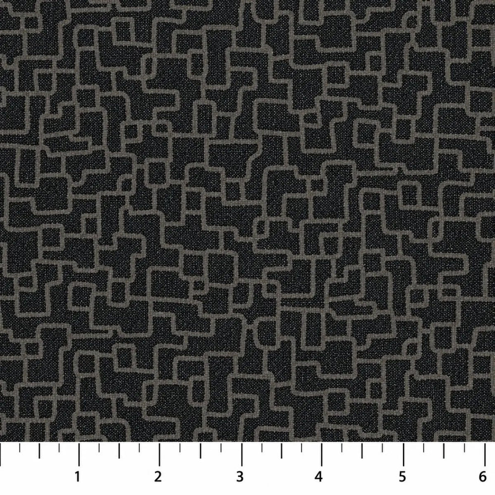Northcott Modern Elements Circuit Board Black 28176-99 cotton quilting fabric featuring blue and green circuit patterns on a black background.