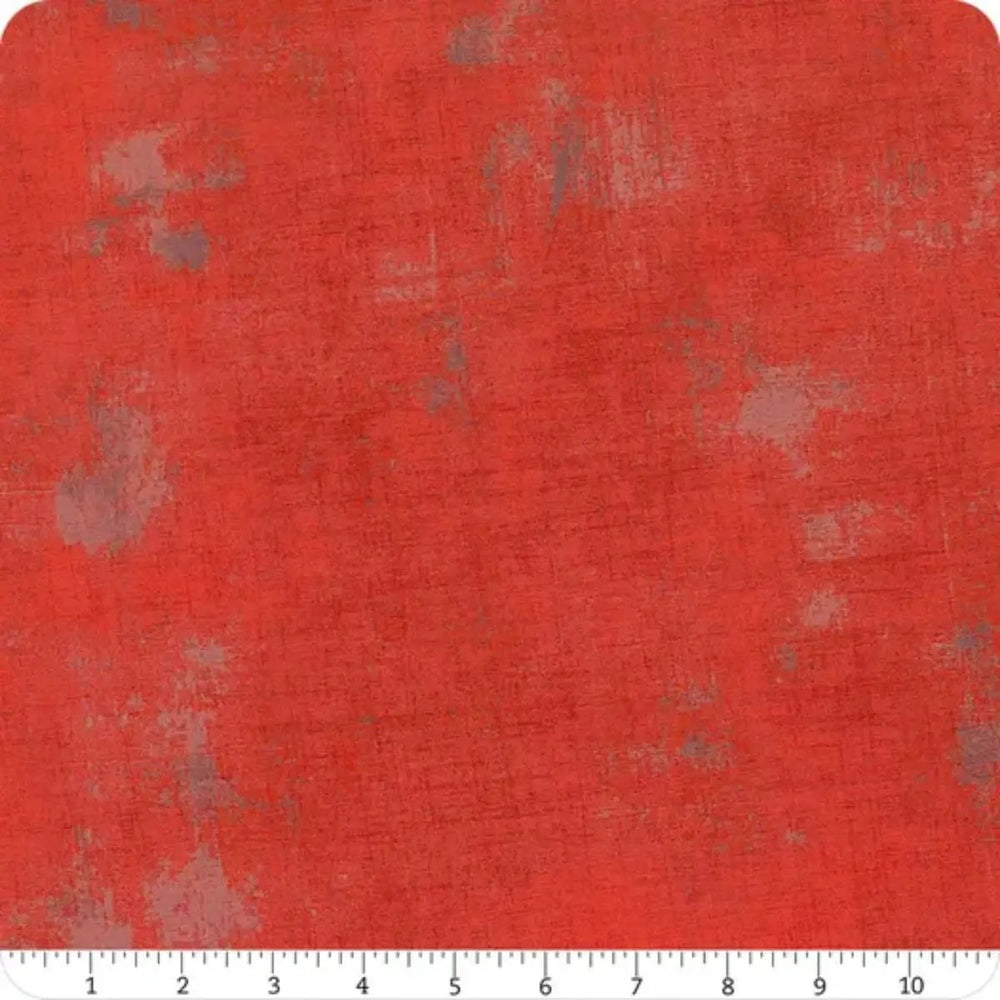 Moda Grunge Basics Red 30150 151 cotton quilting fabric featuring a rich red color with distressed tonal texture.
