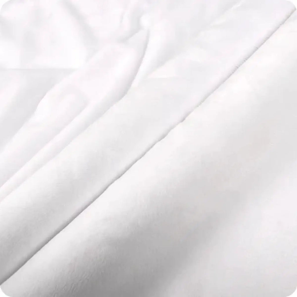 Shannon Fabrics Cuddle 3 Snow C390-SNOW white 90-inch-wide polyester minky plush fabric with a soft, smooth texture.