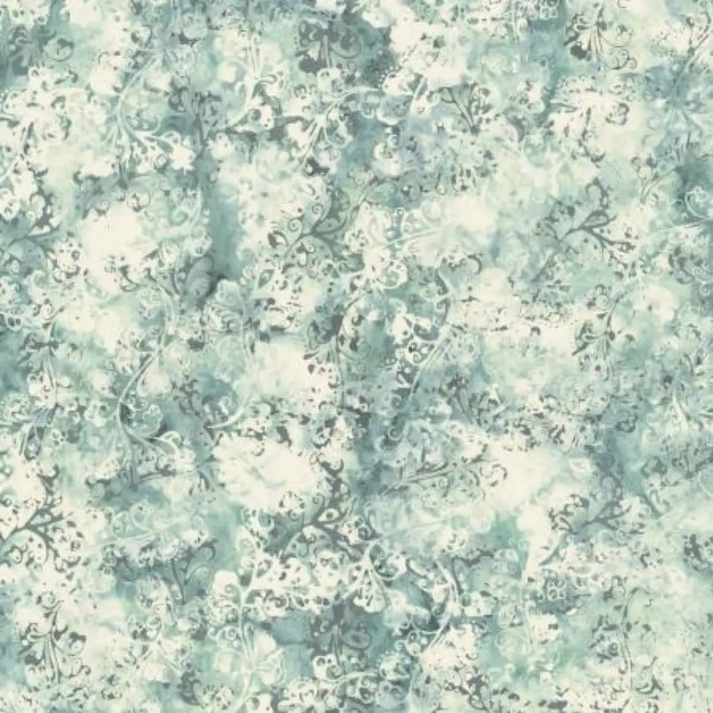 Hoffman Into the Mist Swirls Cool MR26-679 cotton Bali batik fabric by McKenna Ryan for quilting and sewing.