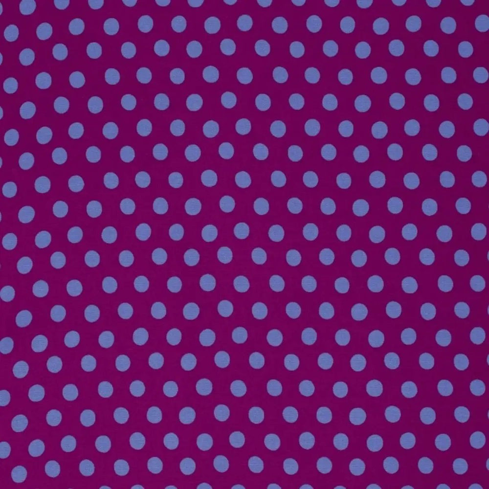 FreeSpirit Kaffe Fassett Spot Plum PWGP070.PLUMX purple cotton quilting fabric featuring a polka-dot pattern.