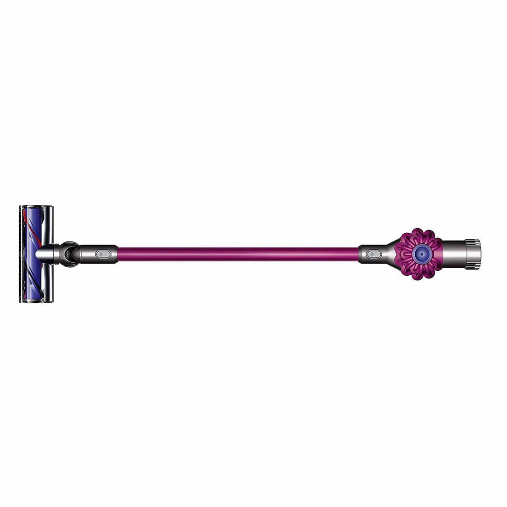 Dyson V6 Motorhead vacuum wand, purple with a flower-shaped motorhead attachment