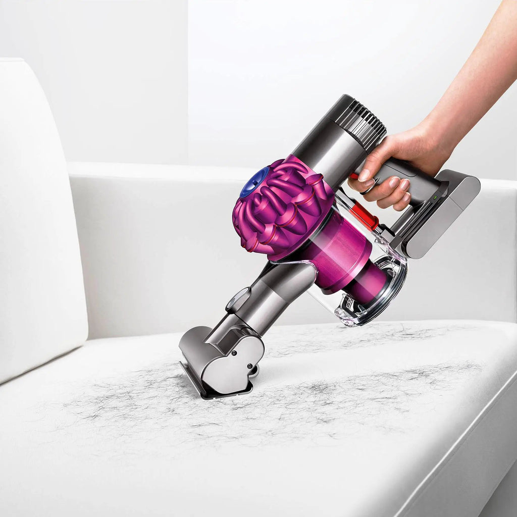Dyson V6 Motorhead vacuum, cordless handheld with purple cyclone and gray body