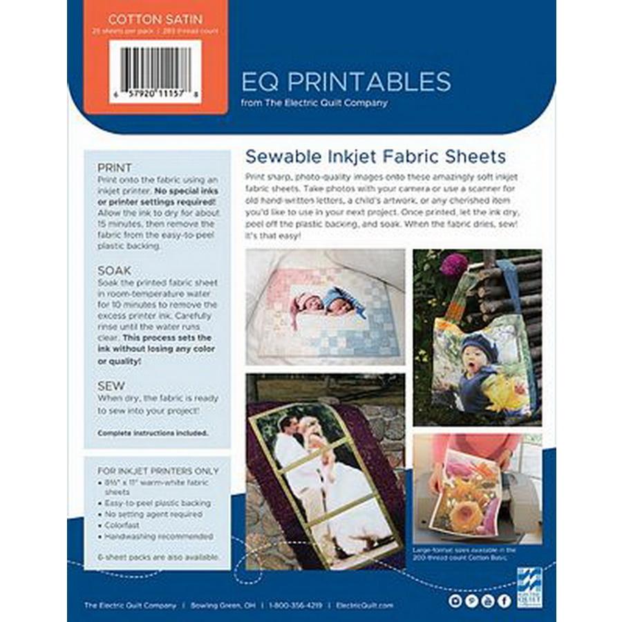 EQ Printables Premium Cotton Satin/6 Sheets - Sewingmachinesplus.com