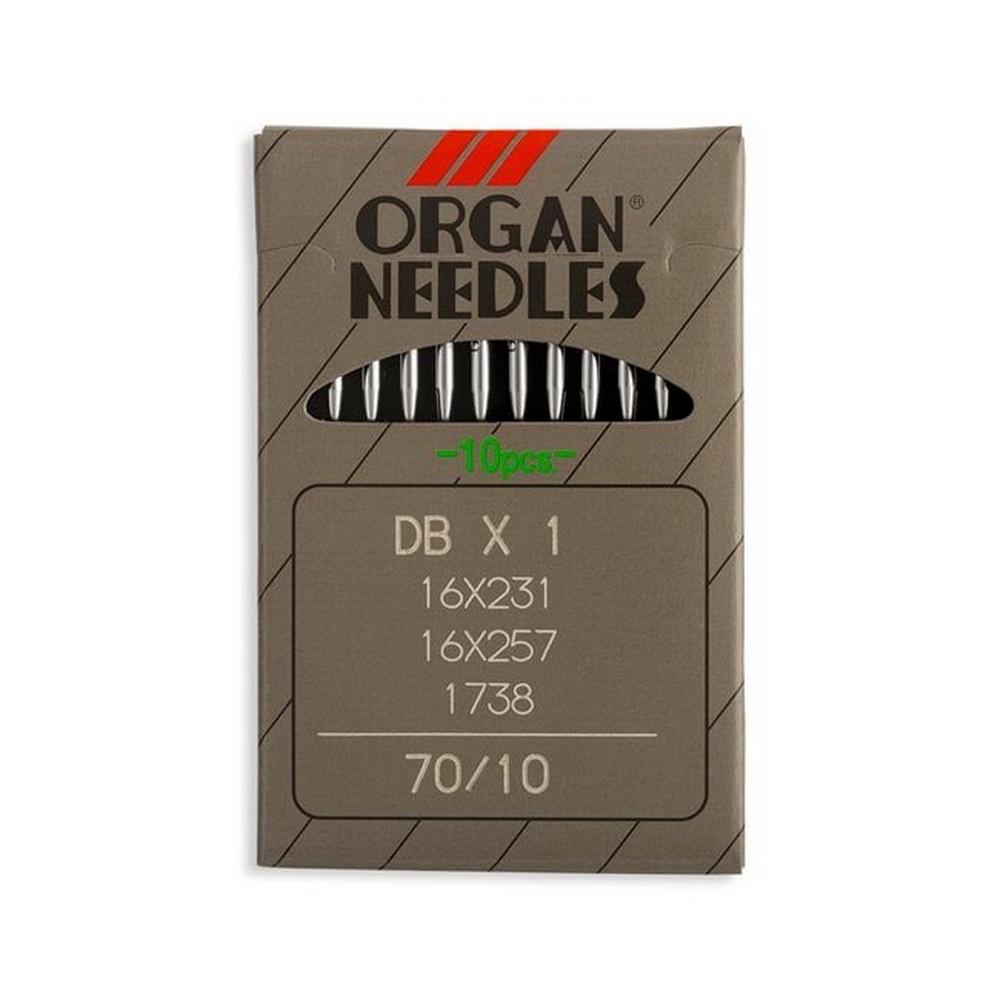 Organ Regular Point Industrial Machine Needles - 70/10 - DBx1, 16x231, 16x257, 1738 - 10/Pack - Sewingmachinesplus.com