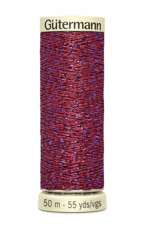 Gutermann Thread Sparkle Metallic 50m 3ct - Purple - Sewingmachinesplus.com
