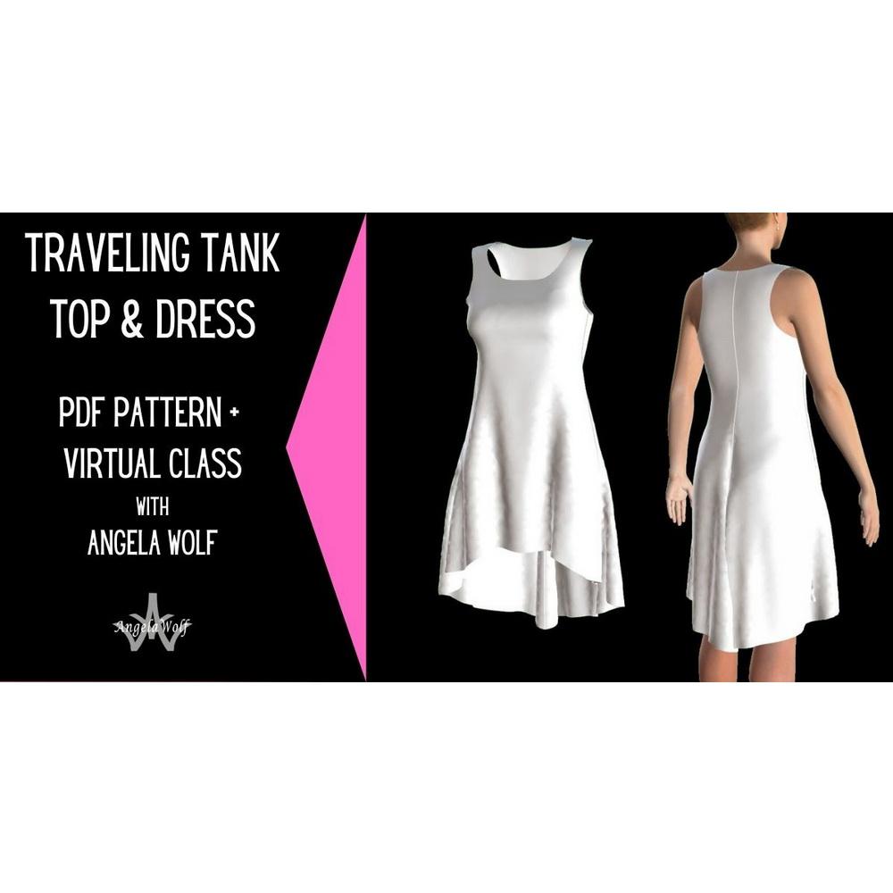 Angela Wolf Academy Traveling Tank & Dress PDF Pattern & Virtual Class - Sewingmachinesplus.com