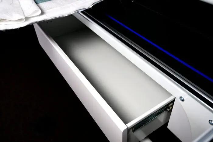 Handi Quilter HQ My Secret Drawer, white quilting frame accessory drawer for thread & yarn organizers