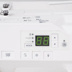Janome SewSwitch 30 sewing and overlocker combi machine control panel, white body with green digital display