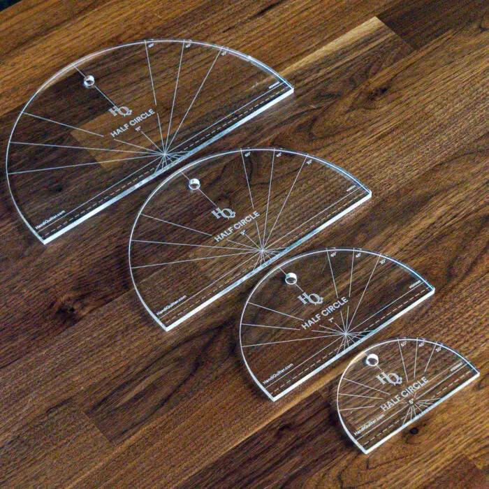 Handi Quilter Half Circle Ruler Set (5) - transparent acrylic quilting rulers