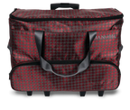 Janome Red Check Sewing Machine Trolley with Telescoping Handle