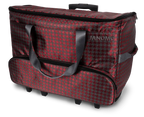 Janome Red Check Sewing Machine Trolley with Telescoping Handle