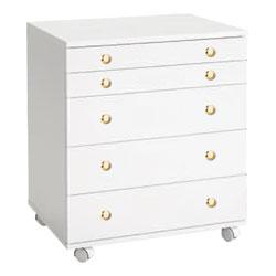 Perfexion Rolling Storage Chest - White or Oak finish - Sewingmachinesplus.com