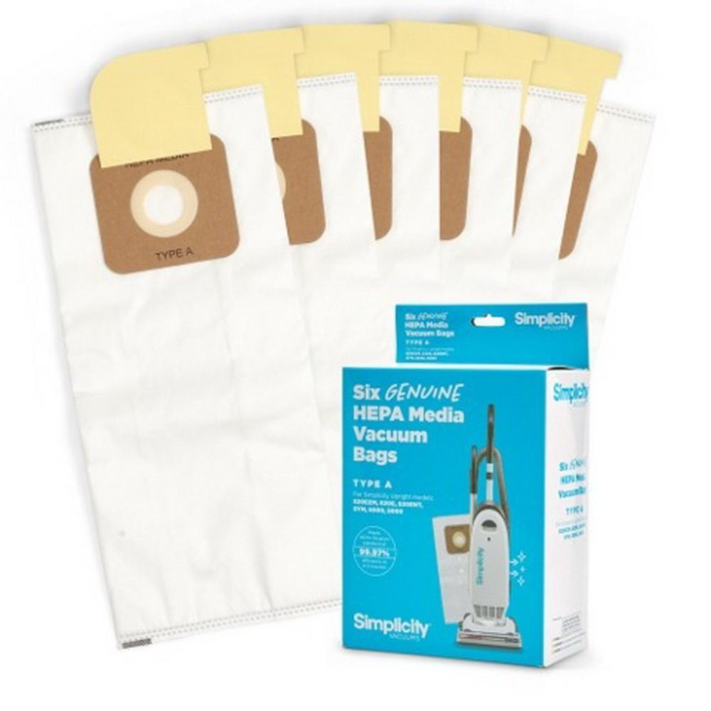 Simplicity HEPA Media Bags for Allergy Upright and Symmetry Vacuums (6 Pack) - Sewingmachinesplus.com